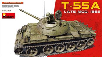 Mini Art 1:35 scale plastic model kit 37023. Russian T-55A tank, late model 1965.