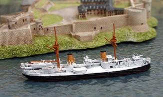 A 1/1250 scale metal model of HMS Inflexible 1881 by Spidernavy SN 0-04.