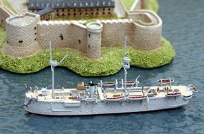 A 1/1250 scale metal model of the German ironclad SMS Mars of 1881 by Spidernavy SN 0-07.