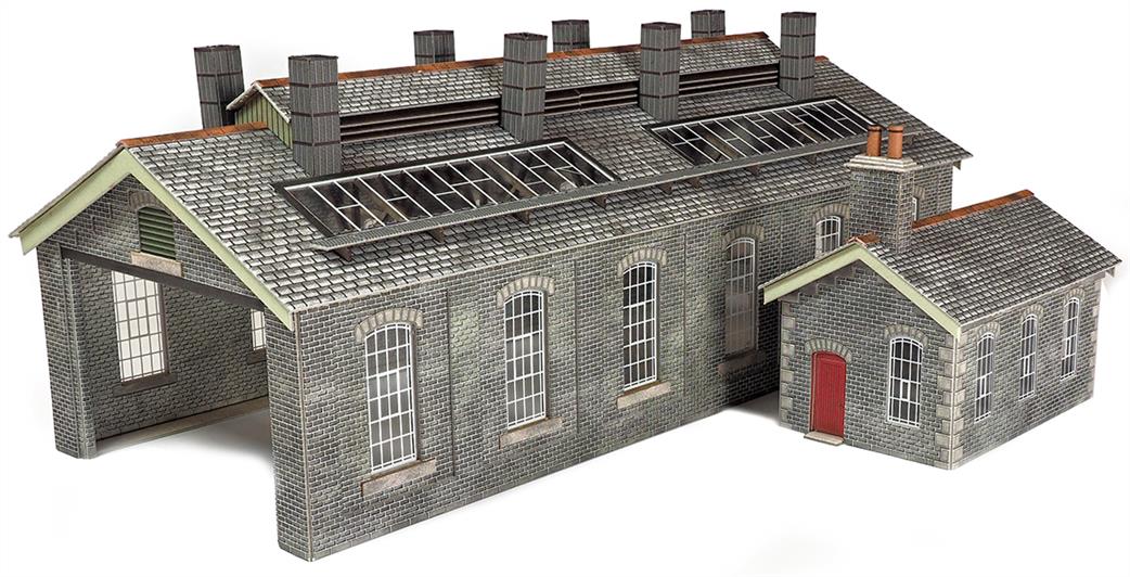 Metcalfe OO PO337 Engine Shed Stone Built Card construction Kit