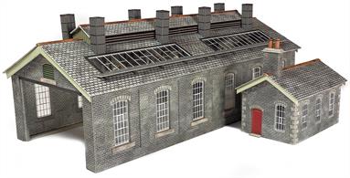 A sturdy stone shed with lots of fine detailing designed to match the Settle-Carlisle range of buildings.