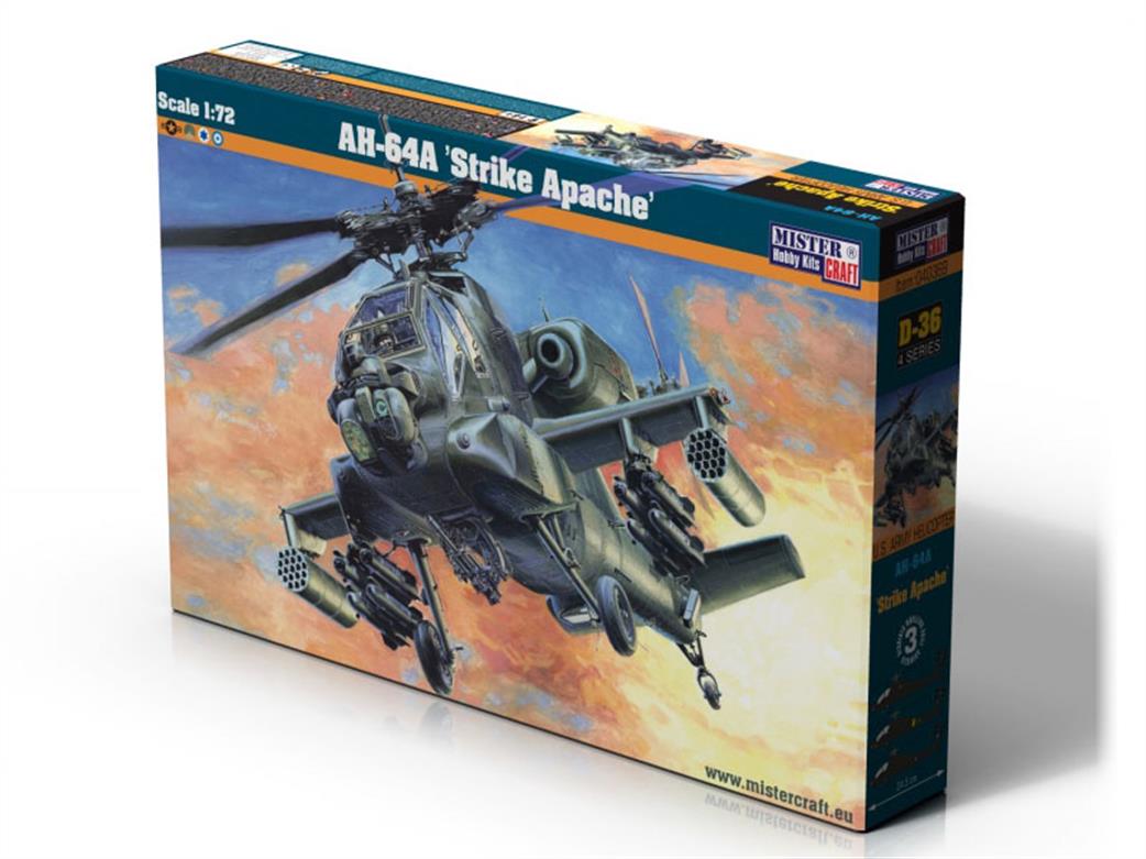 MisterCraft 1/72 040369 AH-64A Strike Apache Helicopter Kit