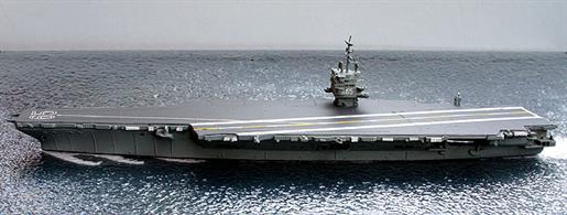 A 1/1250 scale metal waterline model of the USS Enterprise CVN.65 in 1982 by CM Miniaturen CM-P1016.