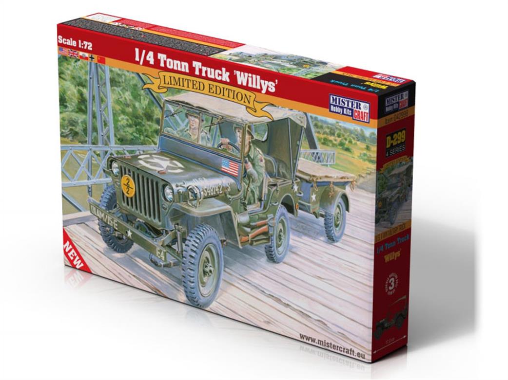 MisterCraft 1/72 MCD299 Willys Jeep & Trailer Kit