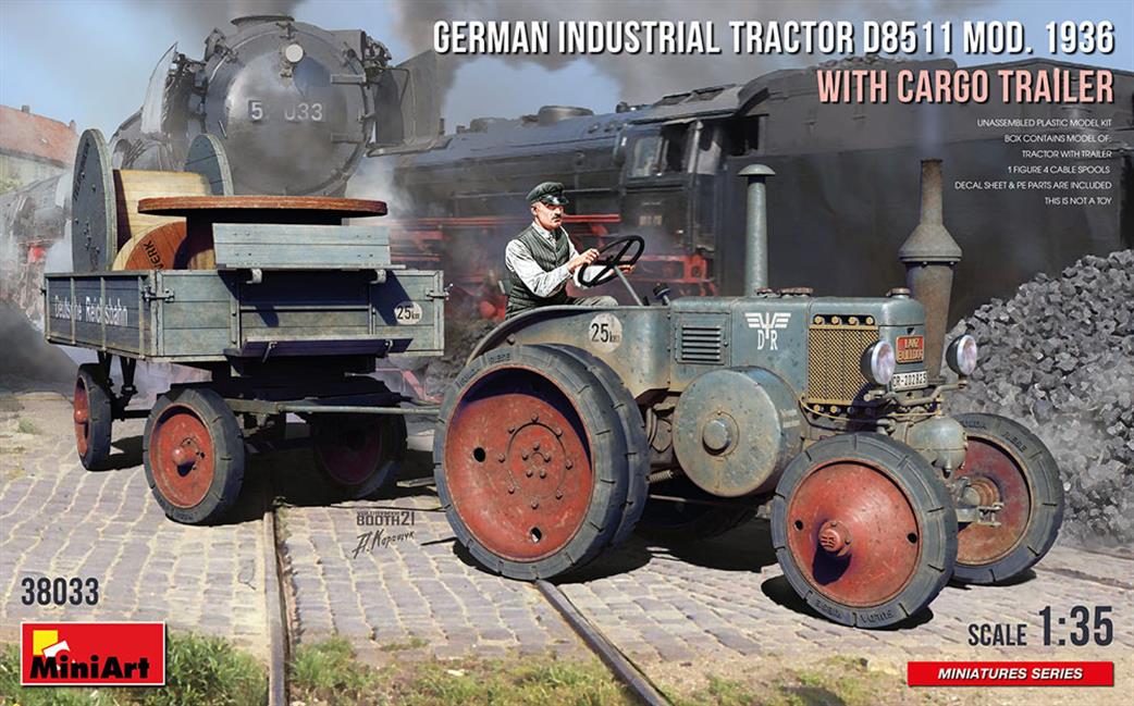MiniArt 1/35 38033 German Tractor D8511 Mod 1936 & Trailer Kit