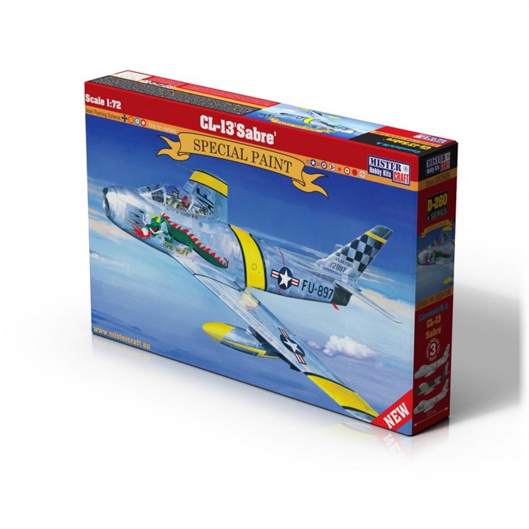 MisterCraft 1/72 MCD260 F-86F Sabre Jet Fighter Kit