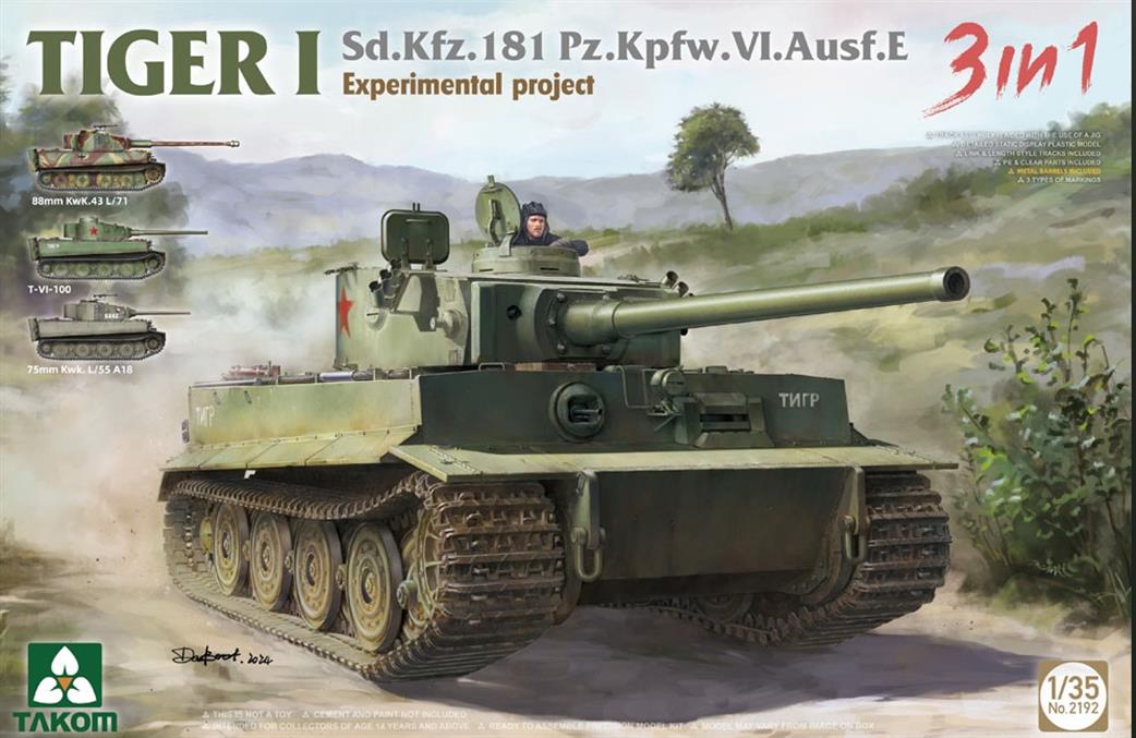 Takom 1/35 2192 Tiger 1 Sd.Kfz.181 Pz.Kpfw.VI.Ausf.E Tank Kit