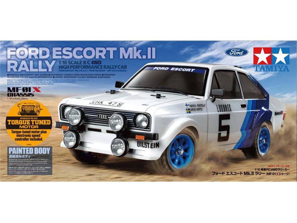 Tamiya 58687 Ford Escort MKII RC Car Kit with Painted Body MF-01X  1/10