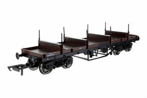 Based on diagram 1/479, two lots were built in Ashford by BR during 1961 - 1962. A Total of 1200 wagons. Constructed to a modern design, on David &amp; Lloyd bogies, this wagon was the shortest of the bogie bolster types at just over 32 feet in length. The reasoning behind equipping such a short vehicle with bogies was that a higher load could be carried due the increased axle count.This model carries the Y TOPS code for a wagon allocated to the engineering departments.