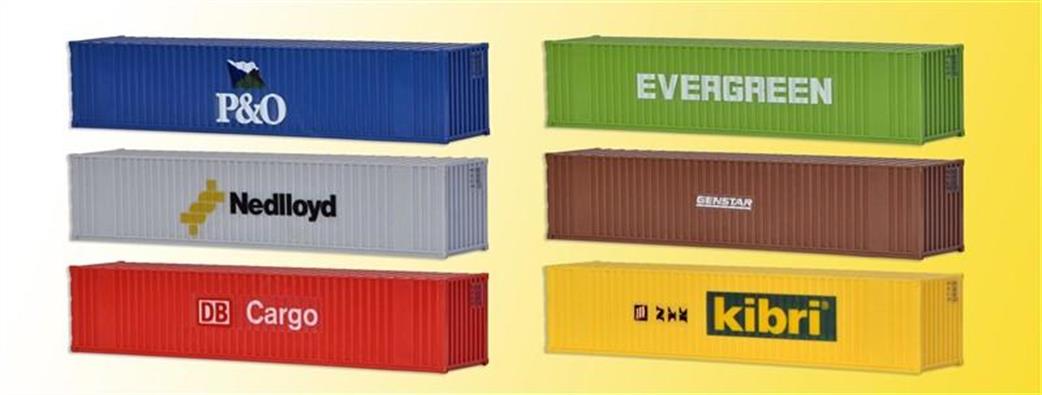 Kibri 10922 40ft ISO Sea Containers Pack of 6 Kits HO