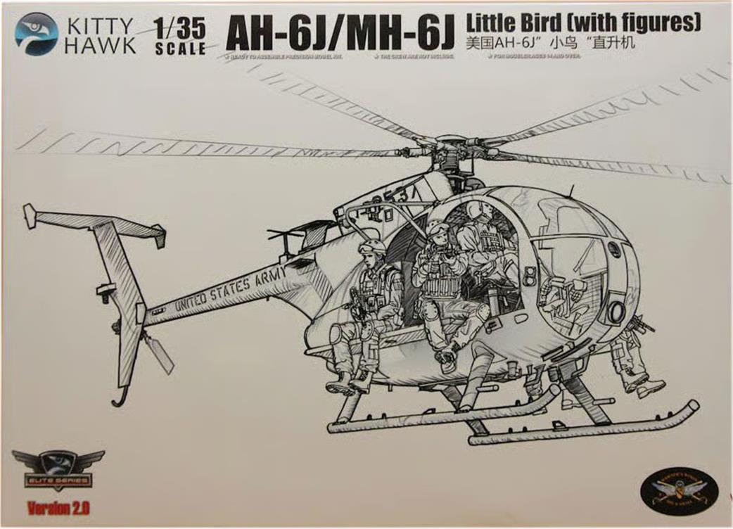 Kitty Hawk 1/35 50004 AH6J Little Bird Night Stalkers Helicopter With Figures