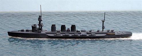 A 1/1250 scale secondhand model of IJN Kitakami a Kuma class light cruiser converted to a torpedo cruiser. The model is by Trident T1014 and is in good condition, see photograph.