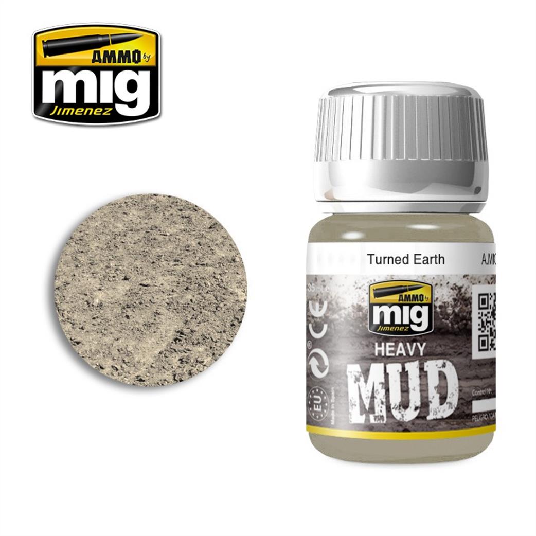 Ammo of Mig Jimenez  A.MIG-1702 Turned Earth Heavy Mud Enamel weathering Medium 35ml Jar