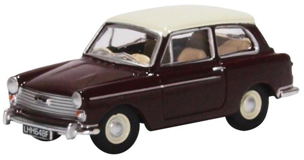 Oxford Diecast 1/76 76AA007 Austin A40 MkII Maroon B - Snowberry White