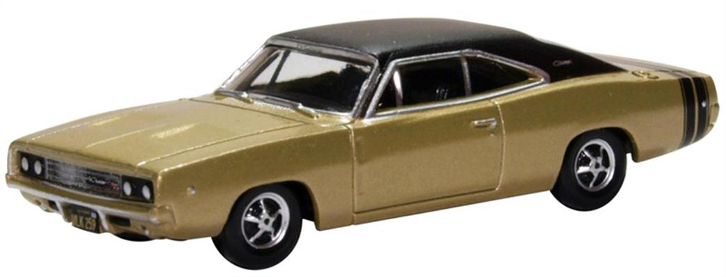Oxford Diecast 1/87 87DC68002 Dodge Charger 1968 Gold/Black