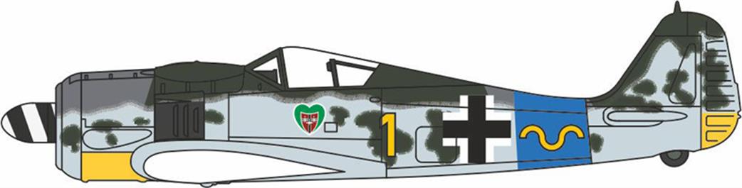 Oxford Diecast AC090S Focke Wulf 190A 15/JG 54 Hauptmann Rudolf Klemm No Swastika 1/72