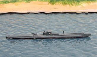 A 1/1250 scale secondhand model of I16 a large Japanese submarine from WW2. This metal model is in good condition but the original maker is not known.