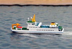 A 1/1250 scale model of Baltrum 1 (ex-Baltrum V) a Friesian Islands ferry by Rhenania Junior Miniaturen RJ323.