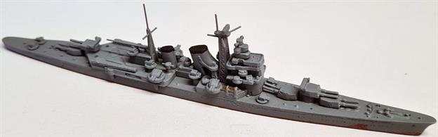 A 1/1250 scale secondhand model of IJNS Ashigara  by Delphin D35. The model is in very good condition in overall dark grey, see photograph.