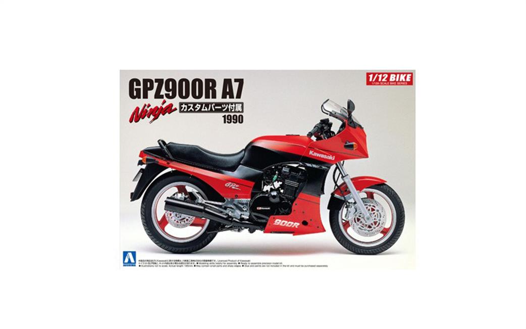 Aoshima 05454 Kawasaki GPZ900R Ninja A7 Plastic Motorcycle Kit 1/12