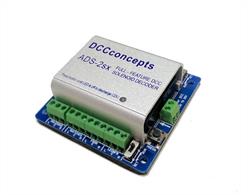 ADS-2sx is an easy-to-use 2-way accessory decoder for solenoids with power-off memory.ADS-2sx has a CDU built-in to each output and is the most reliable and most powerful solenoid decoder available, yet it stores all its power on-board so does not drain your DCC track power!