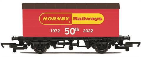 A special wagon to celebrate 50 years of Hornby Railways, beginning in 1972 at the end of the Tri-ang Hornby era.