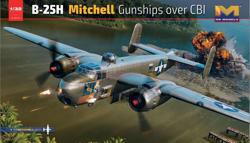 Hong Kong Models 1/32 HK01E37 B-25H Mitchell Gunships over CBI Plastic Kit