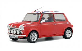 Solido 1/18 Mini Cooper Sport 1997 Red with White Stripes and Union Jack Roof S1800602