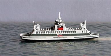 A 1/1250 scale model of Norderaue, a double ended ferry by Rhenania Junior RJ328