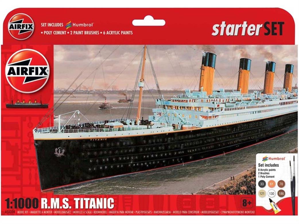 Airfix 1/1000 A55314 RMS Titanic Small Starter Gift Set