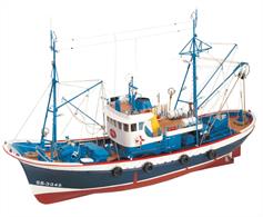 Build your 1:50 scale model of the fishing boat Marina II, a traditional bonitero of the Bay of Biscay. Its construction by means of false keel and frames approaches the assembly of its model to the construction of the real ship. The modeling kit contains high precision laser-cut board parts, fine woods, brass, cast iron and fabric. For the assembly you will be able to follow our complete guide step-by-step in 5 languages and in full color, accompanied by the real-scale drawings of the boat.