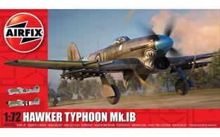 Airfix A02041A 1/72nd Hawker Typhoon Mk.1B World War 2 Fighter Aircraft KitNumber of Parts 74   Length 134mm   Wingspan 174mm