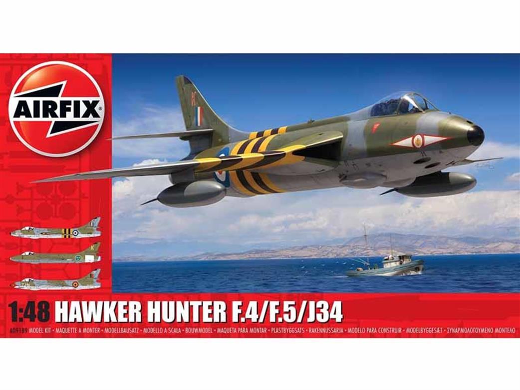 Airfix 1/48 A09189 Hawker Hunter F4 Fighter Aircraft Kit