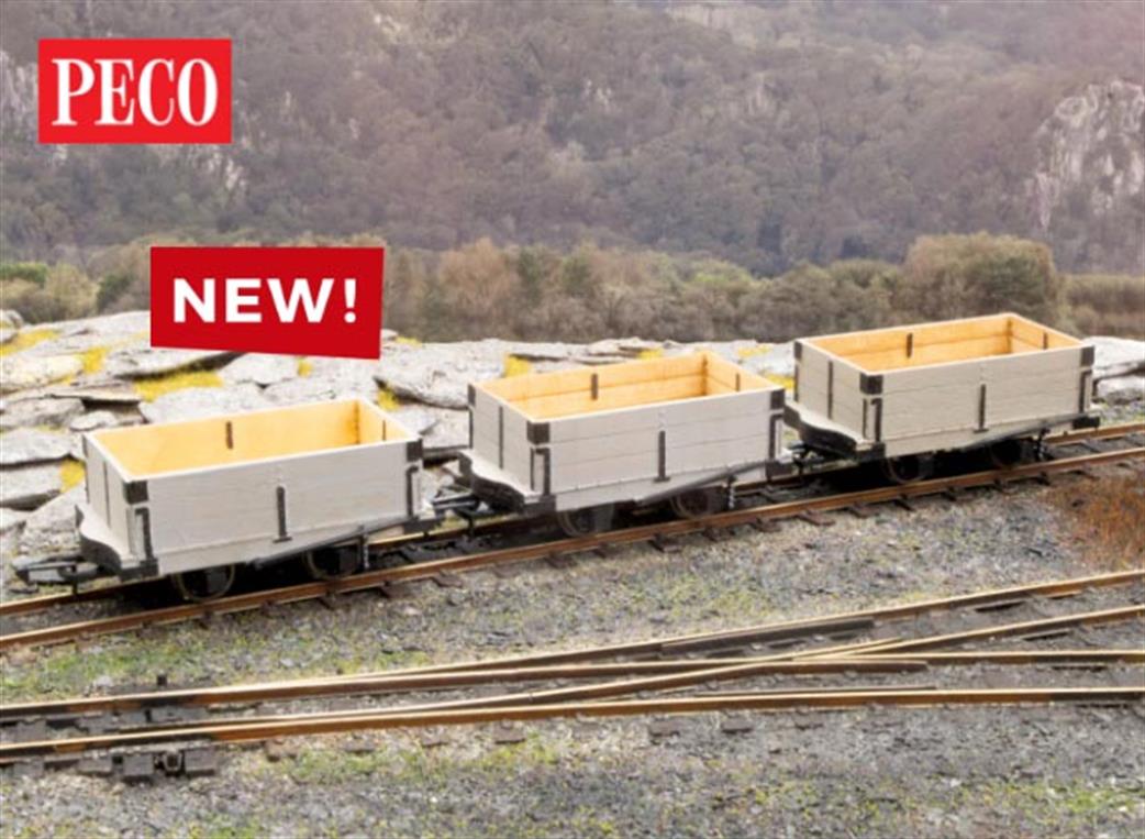 Peco NG7 OR161 GVT Open Wagons 3 Laser-cut kits (NG7)