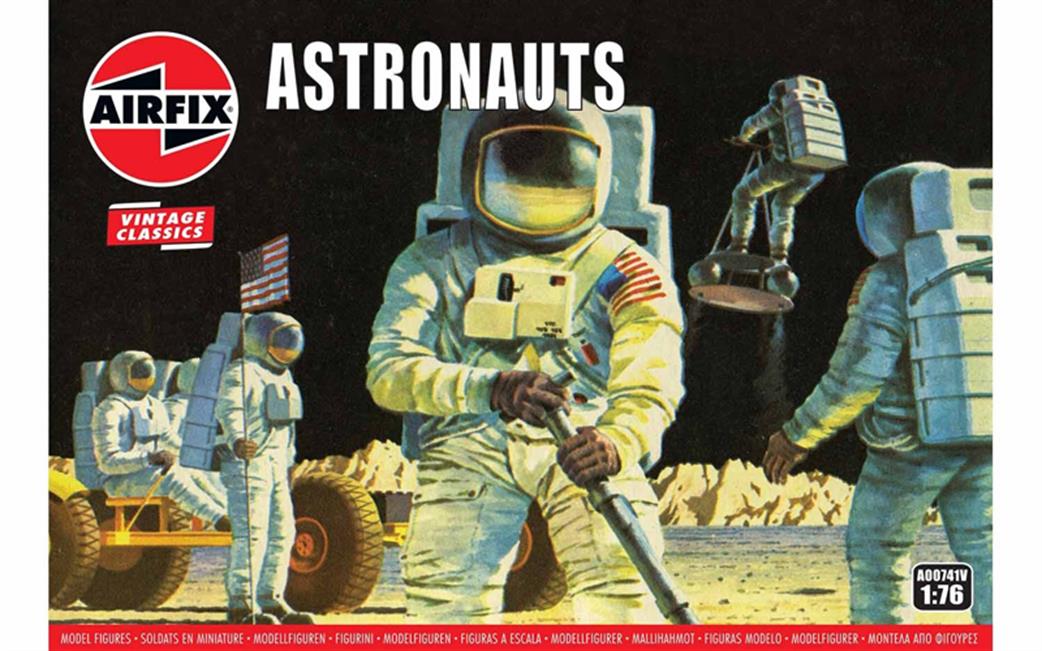 Airfix A00741V Astronauts Vintage Classic Figure Set 1/76