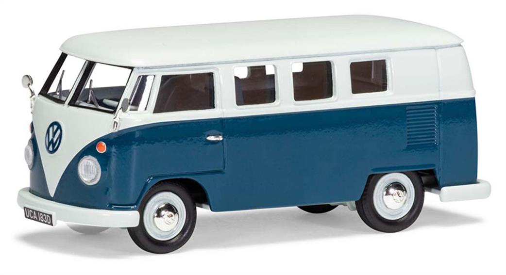 Corgi 1/43 VA08102 Volkswagen Type 2 Camper Sea Blue and Cumulus White model Camper Van