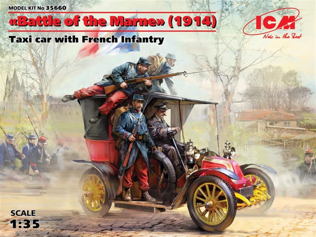 ICM 1/35 35660 Battle Of The Marne 1914 Taxi Car with French Infantry