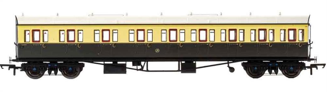 Hornby OO R4874 GWR Collett E131 9 Compartment Suburban Composite 6360 Bow End Left Hand Chocolate & Cream