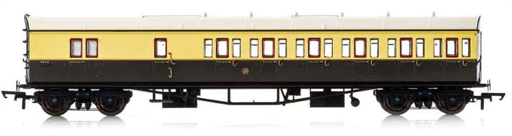 Hornby OO R4877A GWR Collett D98 6 Compartment Suburban Brake Third Bow End Coach 5504 Right Hand Chocolate & Cream
