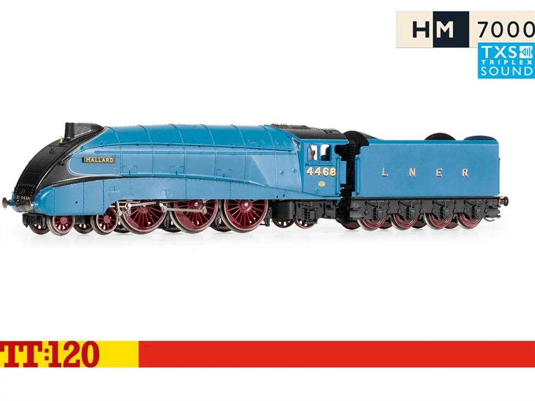 Hornby TT:120 TT3007TXSM LNER 4468 Mallard Gresley Streamlined Class A4 4-6-2 Pacific Garter Blue HM7000 Sound