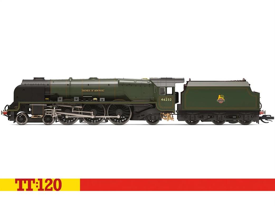 Hornby TT:120 TT3011M BR 46232 Duchess of Montrose Stanier Princess Coronation Class 4-6-2 Pacific Lined Green Early Emblem