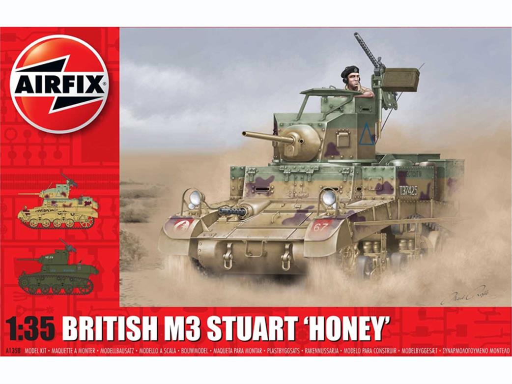 Airfix 1/35 A1358 M3 Stuart Honey British Version WW2 Tank Kit