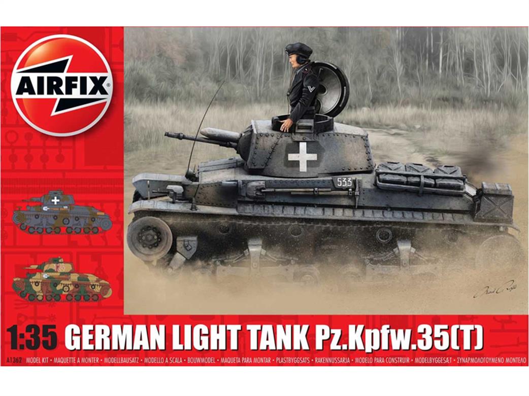 Airfix 1/35 A1362 German Light Tank Pz.Kpfw.35 t WW2 Tank Kit
