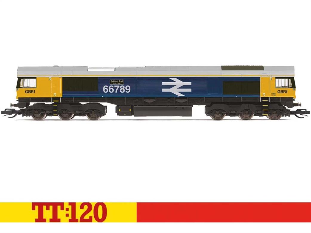 Hornby TT:120 TT3020TXSM GBRf 66789 British Rail 1948-1997 Class 66 Diesel Locomotive Large Logo Blue Livery HM7000 Sound