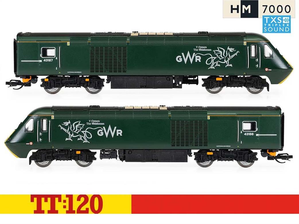 Hornby TT:120 TT3023TXSM GWR Castle Class 43 HST Train Pack GWR Green DCC Sound