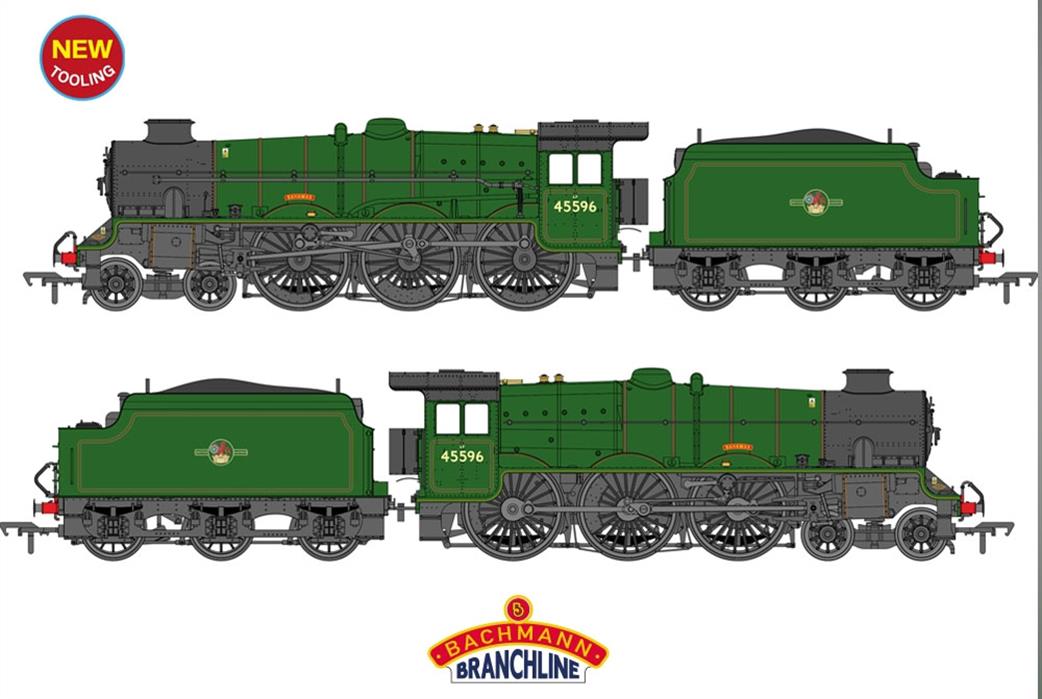 Bachmann OO 31-977A LMS Jubilee w/Welded Tender 45596 Bahamas BR Lined Green (L/C)
