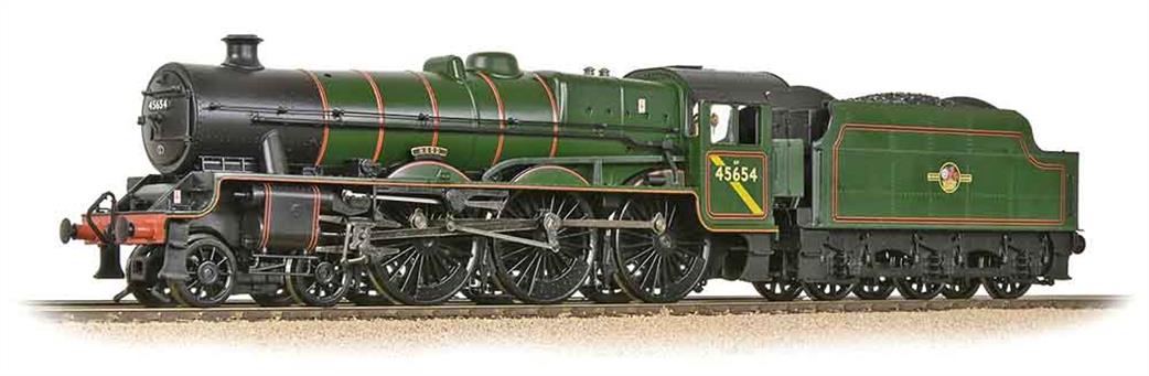 Bachmann 31-186ASF BR 45654 Hood Stanier Jubilee Class 4-6-0 Rivetted Tender Lined Green Early Emblem DCC and Sound OO