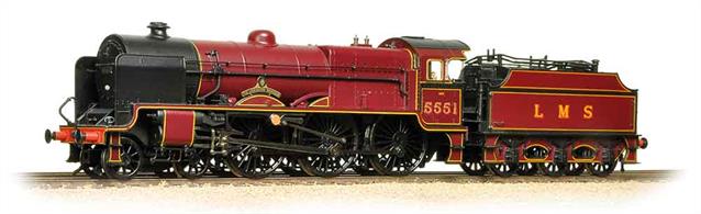 Detailed model of the LMS Patriot class 4-6-0 class locomotives, built as a smaller version of the Royal Scot class for secondary express and cross-country passenger services. This model is finished as 5551 The Unknown Warrior, the next locomotive in the Patriot number series now being built as a representative of this class, none of which survived into preservation.Model fitted with DCC sound system.