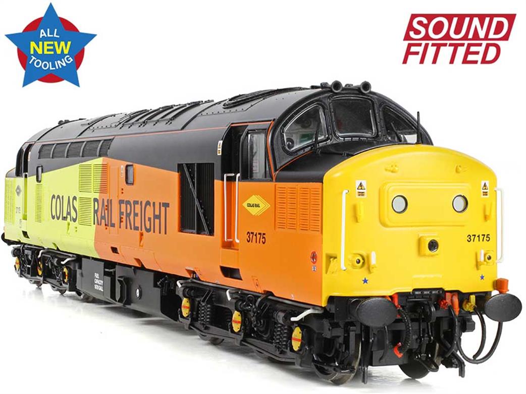 Bachmann OO 35-310SF Colas Rail 37175 Class 37/0 Diesel Locomotive Colas Yellow & Orange DCC Sound