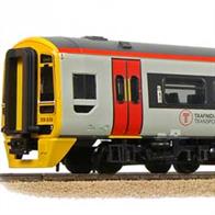 The air conditioned class 158 Sprinter trains were built to replace 1950s era locomotive hauled trains on long-distance cross-country routes. Transport for Wales operate a fleet of class 158 trains on long-distance services from central England into West and Mid Wales, including along the Cambrian route to Aberystwyth.DCC Sound fitted model. Directional lighting. Internal lighting.